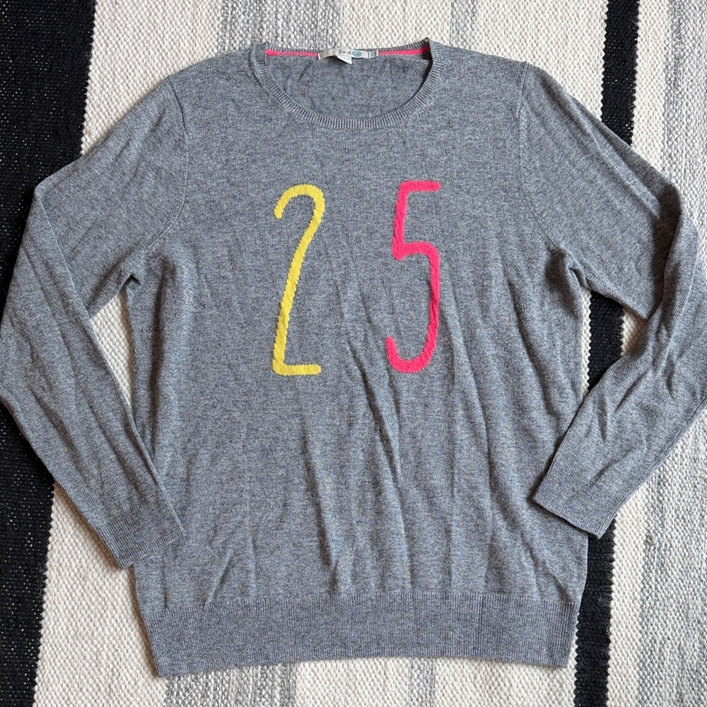 Boden Sparkle Metallic 25 Holiday Knit Sweater
